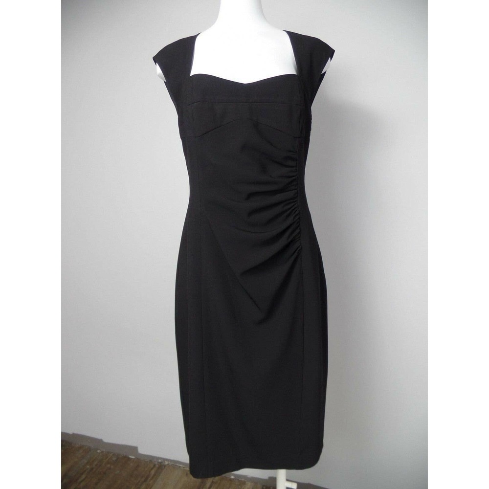 LK Bennett Black Cap-Sleeve Sheath Dress